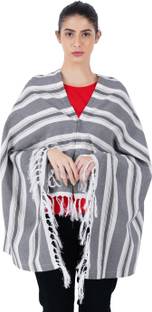 BABYFLYi Breast Feeding Shawl/ Nursing Cover for Women & Mothers - Grey (Striped) Feeding Cloak