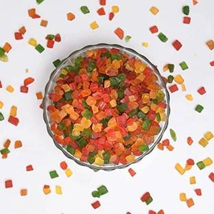 Veganic Tutti Frutti Mix - 900GM | Colorful Tuty Fruity | Tuti Fruity Fresh Cherries Tutti Frutti Granules Food Essence