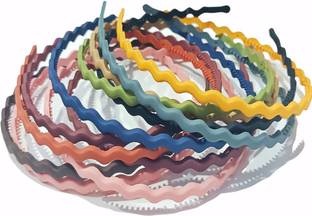 Myra Collection 12 Pieces Plastic Hairband Women Non-slip Wave Headband Hair Band