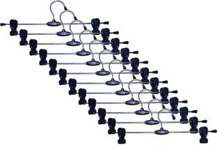 RARE-ZONE Stainless Steel Hangers | Plastic Adjustable Non Slip Clips Steel Dress Pack of 12 Hangers For  Dress