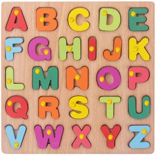 blue seed Educational Montessori Wooden Alphabet Number Board Puzzle Learning Toys