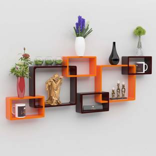 Onlineshoppee Intersecting MDF (Medium Density Fiber) Wall Shelf