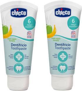 Chicco Apple- Banana Toothpaste (6 m+), 50ml, Pack of 2 Toothpaste