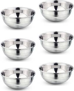 NEELAM Stainless Steel Vegetable Bowl Stainless Steel 6.5 22G Diamond Prem Vati, 300 ml, Set of 6