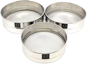 Nyra ® Stainless Steel Atta Chalni/Strainer Mesh Sieve Chhanni Chalni – Set of 3 Sieve