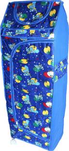 EVOHOUSE Colorful Design 5 Cabinet Baby Almirah, Kids Wardrobe, Folding Almirah, Toy Box PVC Collapsible Wardrobe