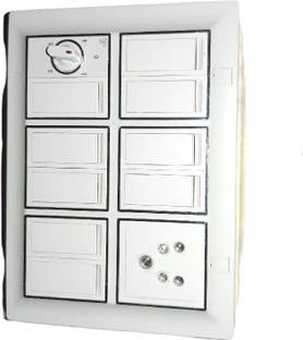 supriya Switch Socket Combined Box led - 1 socket 6A, 9 switch 6A, 1 reguletar Wall Plate
