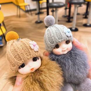 DSR Baby Keychains Cute eyes and smile Face Baby Doll Key chains (Pack of 2) Key Chain