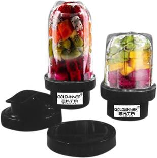 Goldwinner Bullet Jar for Mixer Grinder Combo of 2 Jar (530 ML, 350 ML) with gym sipper cap Mixer Juic...