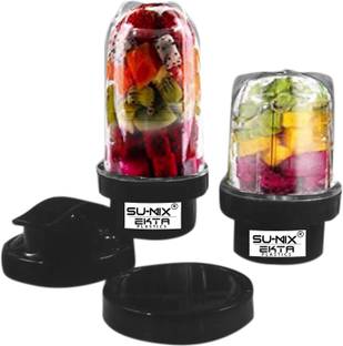 Su-mix Bullet Jar for Mixer Grinder Combo of 2 Jar (530 ML, 350 ML) with gym sipper cap Mixer Juicer J...