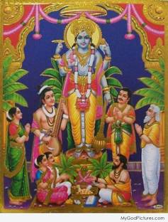vishnu ji Bhagwan poster on fine art paper 13x19 Fine Art Print