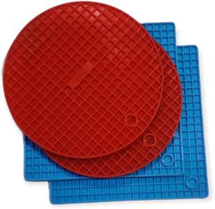 MoldBerry Multipurpose Square&Round Trivet Mat for Kitchen Hot Plate Stand 4pcs Multicolor Square & Round Shape Trivet mat in Multi-color Trivet