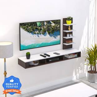BLUEWUD Primax TV Unit with Storage Shelves for Decor Display Upto 42 Inches Engineered Wood TV Entertainment Unit