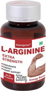 NUTRIGROW L-Arginine Capsule (Pack of 1), Extra Strength/ Helps in Endurance, Energy