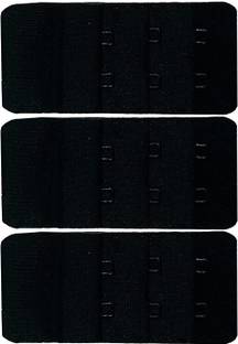 Wooger Women Bra 2 Hook 3 Eye Extender(Black, Pack Of 3) Hook Extender