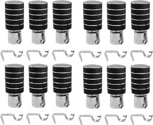 LEEZEN Architectural Hardware Black Rod Rail Bracket, Curtain Hooks, Curtain Rings, Tieback Hook Metal