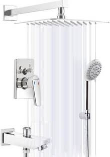 Prestige Aris Concealed Body High Flow Full Set with 8x8 Overhead Bath Spout and Hand Shower Diverter Faucet