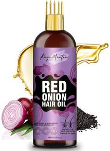 KayaMantra Red Onion Oil - WITH COMB APPLICATOR - Controls Hair Fall - NO Mineral Oil, Hair Oil