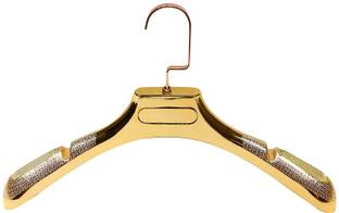 dhanak Premium Plated Coat, Jacket Hanger (Gold Color) Detachable Metal Hook, Plastic Coat Pack of 12 Hangers For  Coat