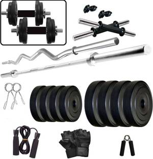 STARX 20 kg PVC weight with rods and accessories Home Gym Combo