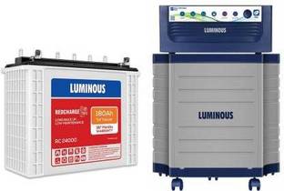 LUMINOUS Eco Volt Neo 850 Inverter with Trolley with Red Charge RC 24000 180Ah Tall Pure Sine Wave Inverter