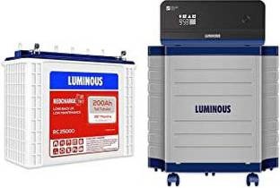 LUMINOUS Zelio 1100 with Red Charge RC25000 200Ah Battery and Trolley Zelio1100 with Rc2500 battery combo Pure Sine Wave Inverter