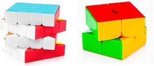 hinik Combo of 2x2 and 4x4 high Speed sticker less Puzzle Cube
