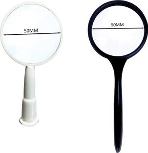 SmartBooksPublishers Combo of 2 Magnifying Glass Lens 50MM Double High Power Handheld for Reading and viewing small objects 20X MAGNIFYING GLASS (Black) | A Compact Magnifire for Artist, Engineers, Hobbyists, Photographers, Scientist, Stap Callectors And Students. 3D Poster