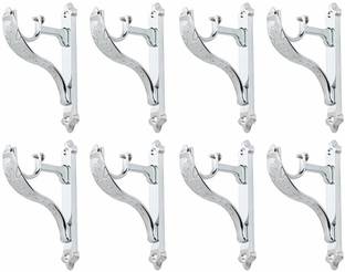 LEEZEN Architectural Hardware Silver Rod Rail Bracket, Curtain Hooks Metal