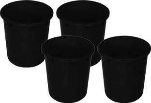 KUBER INDUSTRIES Plastic Open Dustbin, Garbage Bin For Home 5Ltr.- Pack of 4 (Black) Plastic Dustbin