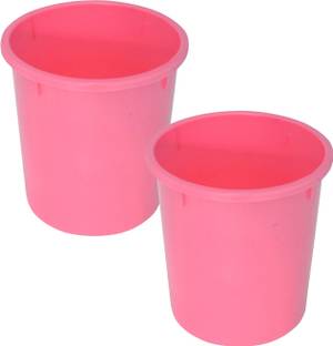 KUBER INDUSTRIES Plastic Open Plastic Dustbin Without Lid, 5Ltr.- Pack of 2 (Pink) Plastic Dustbin