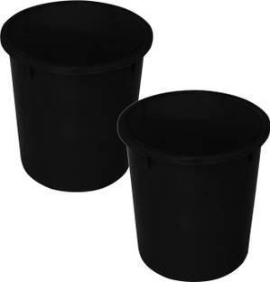 KUBER INDUSTRIES Open Dustbin, Garbage Bin For Home, Kitchen, 5 Ltr, Pack of 2 (Black) Plastic Dustbin
