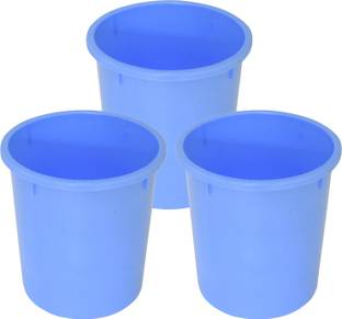 KUBER INDUSTRIES Open Plastic Dustbin Without Lid, 5Ltr.- Pack of 3 (Blue) Plastic Dustbin