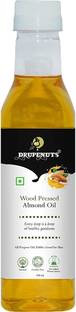 Drupenuts Almond Oil Edible Grade - 100% Pure Cold Pressed Edible Badam Tel Good for Cooking, Baking, Grilling, Dipping, & Salads Almond Oil Glass Bottle