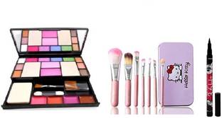 angelie 6171 Makeup Kit With 7Pcs Makeup Brush Set(Black) And H36 Eyeliner 300 g