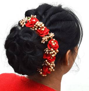 KIFAYTI KART hair accessories stylish wedding artificial flowers clips gajra for women Hair Accessory Set