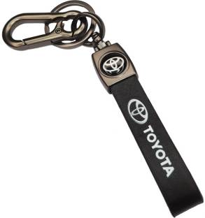 Daiyamondo Toyota Stylish Leather Stripe keychain .best quality leather and metal use Key Chain