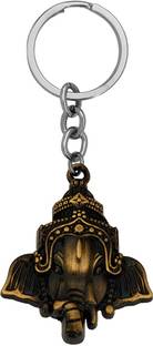 M Men Style Lord Shiv Shree Ganesh Gajanan Ganapati Double Side Keychain and Keyring Gift Key Chain