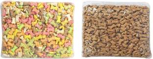 Petsilk Combo of Multi Color Biscuit and Puppy Biscuit (2kg) Chicken, Strawberry, Milk, Egg, Spinach Dog Treat