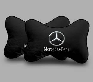 kioni Black Polyester Car Pillow Cushion for Mercedes Benz