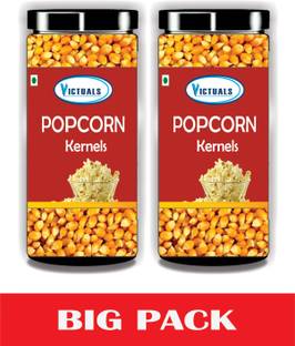 Victuals Popcorn Kernels Seeds 1kg ( 2 x 500g ) | 100% Popping Kernels | Pop corn Makka Unflavored Popcorn