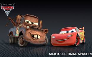 Cars 2 Mater Lightning Mcqueen Car on fine art paper 13x19 Fine Art Print
