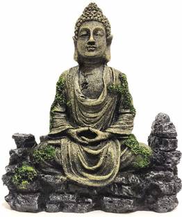 Nasmodo Buddha statue aquarium decoration buddha for fish tank (Aquarium Decor) Decorative Showpiece  -  17.5 cm