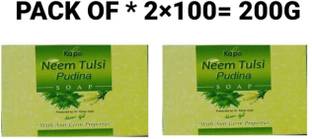 KAIPO Pure & Primium Neem Tulsi Pudina Soap ( 2X100=200g) ( Pack Of - 2)