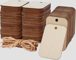 RakaEnterprises DIY MDF TAG 2 X 1.3 INCH 50 PCS