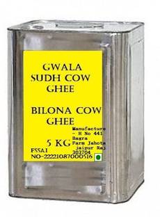 GWALA cow ghee 5000 ml/ 5 liter Bilona cow ghee Sugh desi ghee Made Bilona Culture Tin