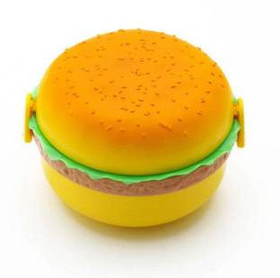 Amitasha 2 Layer Plastic Burger Shape Lunch Box Tiffin 3 Containers Lunch Box