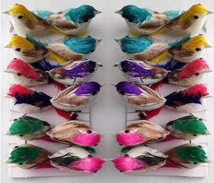 3A Featuretail 24pc Plastic Mini Birds for School Projects/Model Making Decorative Showpiece  -  3 cm