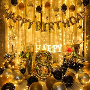 party assets Golden 18th Happy Birthday Decoration Kit