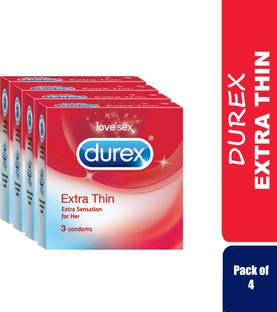 DUREX Extra Thin Extra Sensation for Her 3 Condom (Pack of 4) Condom